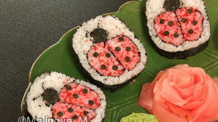 Рецепт кадзарей-суш божья коровка