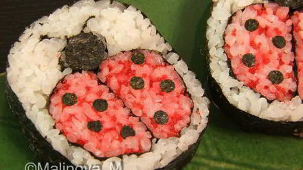 Рецепт кадзарей-суш божья коровка