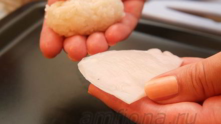 Рецепт нигирей-суш с кальмаром