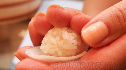 Рецепт нигирей-суш с кальмаром