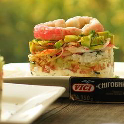 Рецепт Суш мини-торт с крабовыми палочками