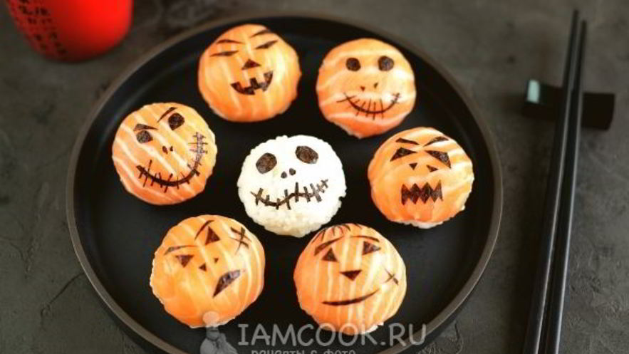 Рецепт суш темари на хэллоуин