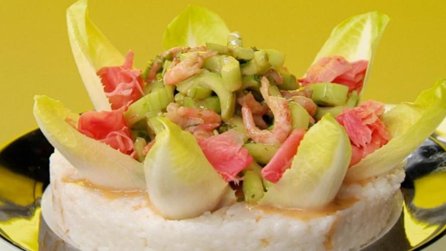 Рецепт суш-тортика с креветками