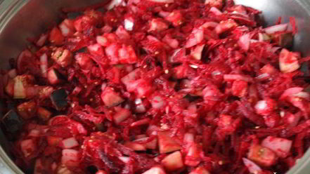 Рецепт свекольно-баклажанового гарнир