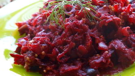 Рецепт свекольно-баклажанового гарнир