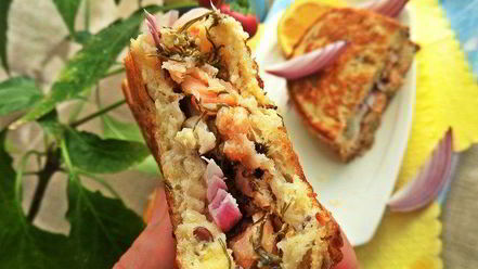 Рецепт горячего сэндвича с лососем