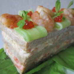 Рецепт Исландского сэндвича с лососем и креветками