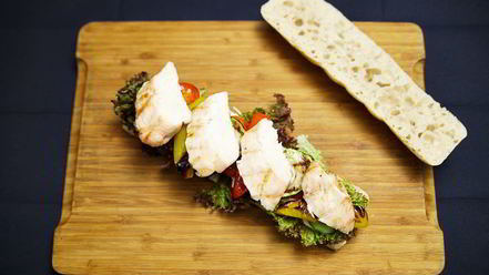 Рецепт сэндвича с курицей и овощами-гриль