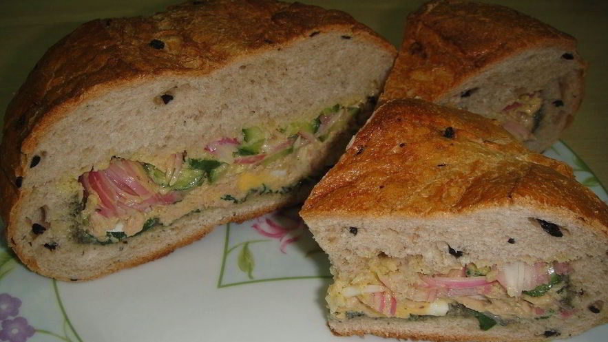 Рецепт сэндвича с салатом ницца
