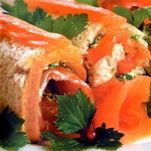 Рецепт Сэндвичей-рулетиков с семгой