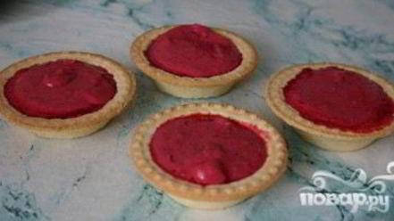 Рецепт холодных пирожных из вишни в тарталетках