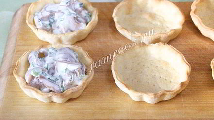 Рецепт тарталеток с грибами