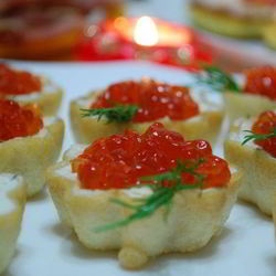 Рецепт Тарталеток с икрой и творожным сыром