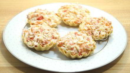 Рецепт тарталеток с крабовым салатом