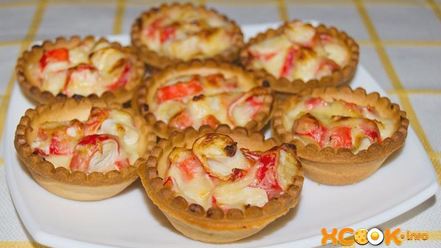 Рецепт тарталеток с крабовыми палочками и сыром