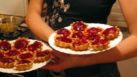 Рецепт тарталеток с кремом и ягодами