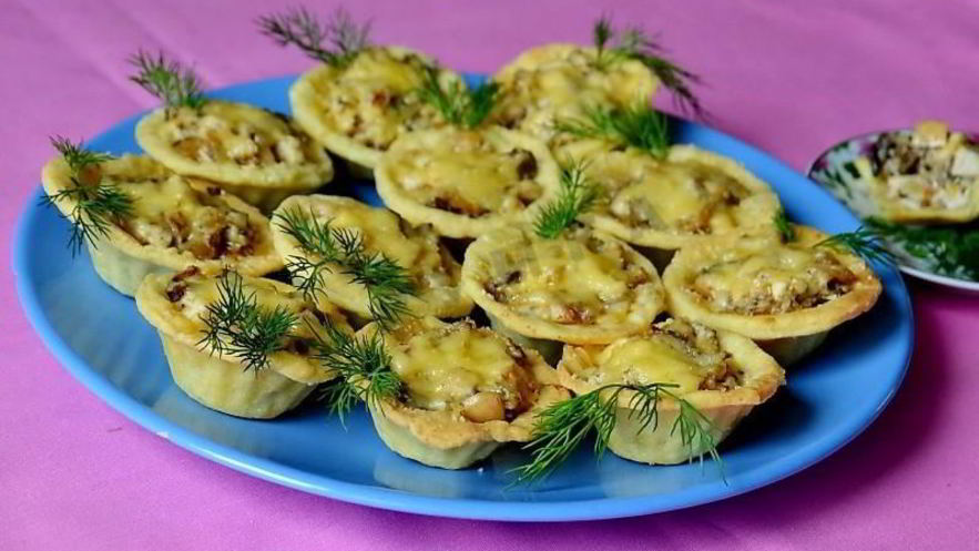 Рецепт тарталеток с курицей и грибами
