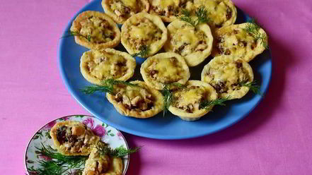 Рецепт тарталеток с курицей и грибами