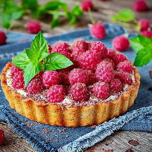 Рецепт Тарталеток с малиной и горьким шоколадом