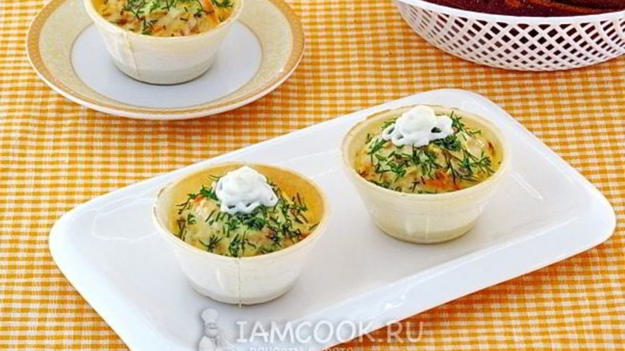 Рецепт тарталеток с палтусом и овощами