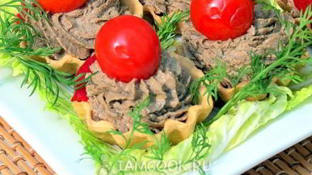 Рецепт тарталеток с печеночно-грибной начинкой