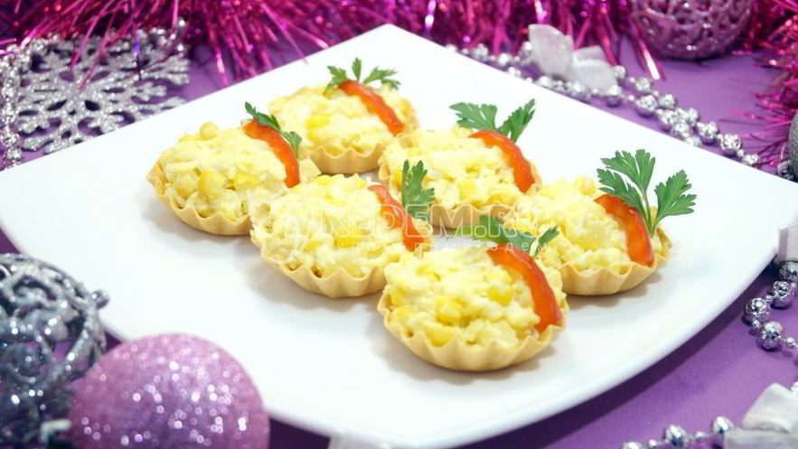 Рецепт тарталеток с пикантным салатом