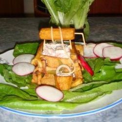 Рецепт Тарталеток с семгой Картофельный колодец