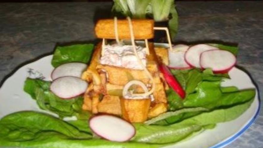 Рецепт тарталеток с семгой картофельный колодец