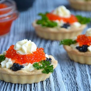 Рецепт Тарталеток с сыром и икрой