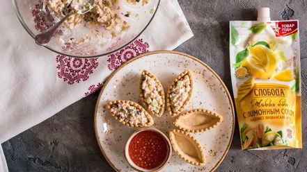 Рецепт тарталеток с тунцом и красной икрой