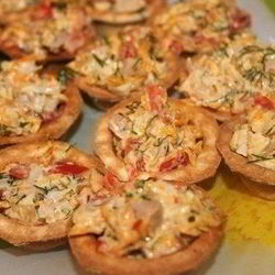 Рецепт Закусочных тарталеток с копченой курицей