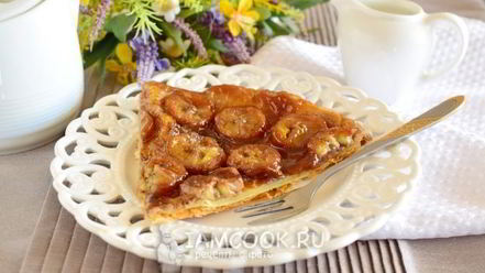 Рецепт бананового тарта-татен на слоеном тесте