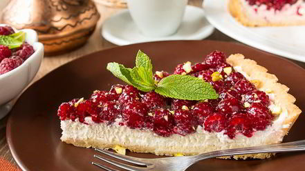 Рецепт малинового тарта с маскарпоне