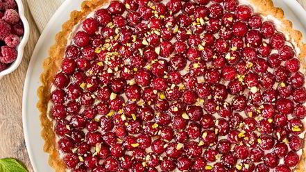 Рецепт малинового тарта с маскарпоне