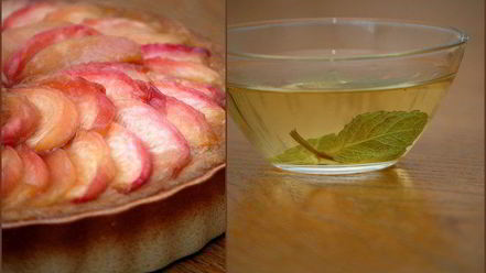 Рецепт миндального тарта с карамелизованными нектаринами