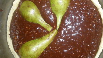Рецепт шоколадна-грушевого тарт
