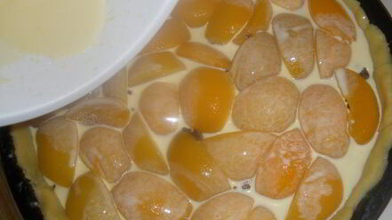 Рецепт шоколадна-персикового тарт