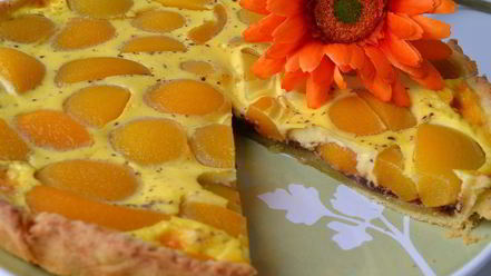 Рецепт шоколадна-персикового тарт