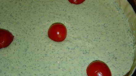 Рецепт сырно-творожного тарт с весенней зеленью