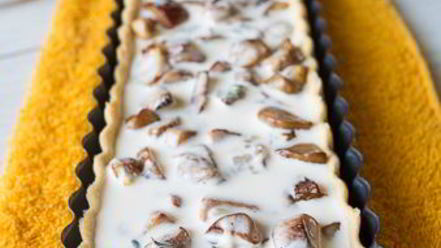 Рецепт тарта с белыми грибами и луком-пореем