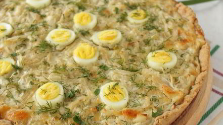 Рецепт тарта с капустой и перепелиными яйцами