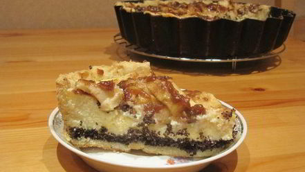 Рецепт тарта с маком, творогом и яблоками