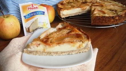 Рецепт яблочного тарта с ванильным кремом