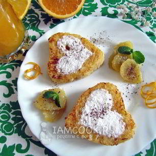 Рецепт Французских тостов в виде сердца