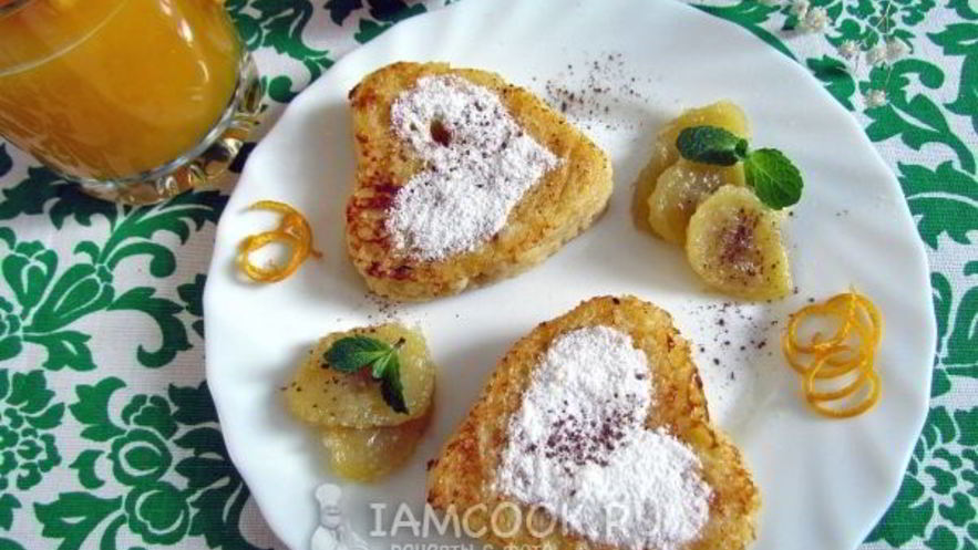 Рецепт французских тостов в виде сердца