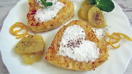 Рецепт французских тостов в виде сердца