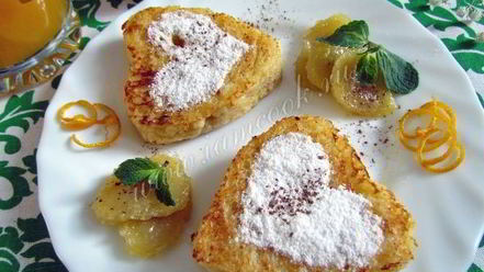 Рецепт французских тостов в виде сердца