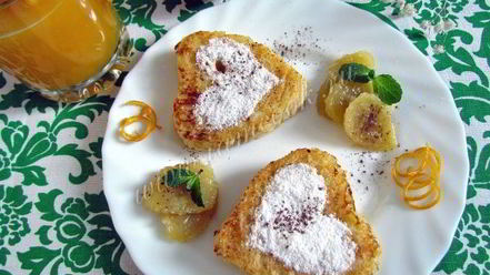 Рецепт французских тостов в виде сердца