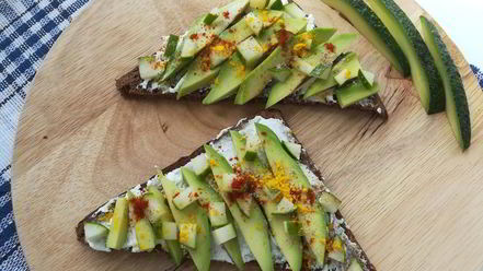 Рецепт тостов с каймаком и авокадо