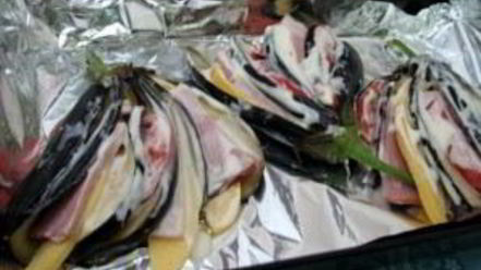 Рецепт веера из баклажанов